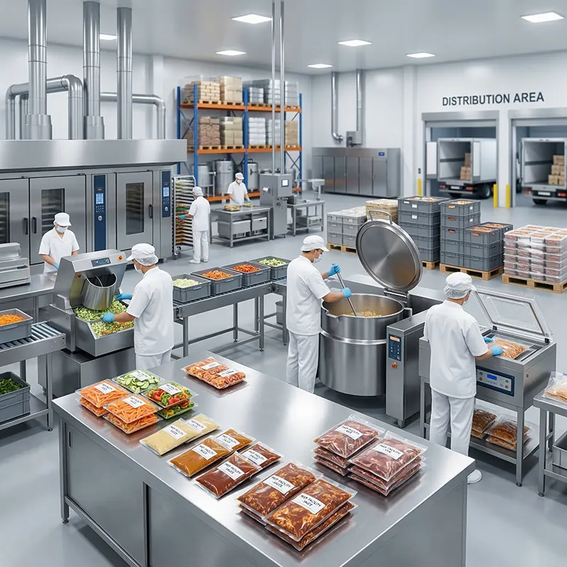 Central kitchen operators coordinating prepared ingredient distribution