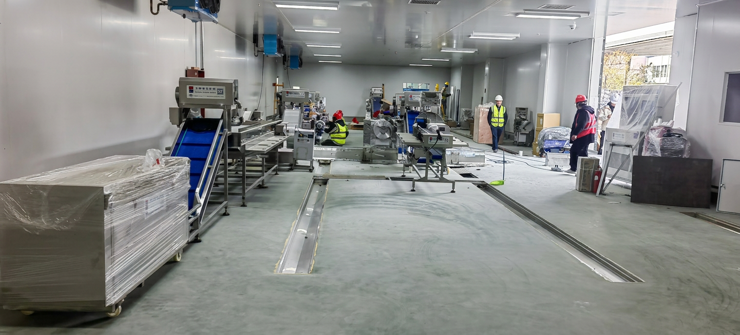 On-site installation of a stainless-steel processing line before capacity validation