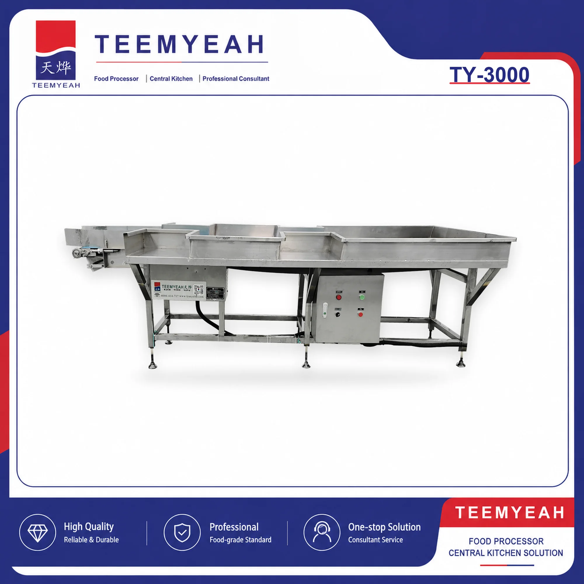 TEEMYEAH TY-3000 modular food processing conveyor line