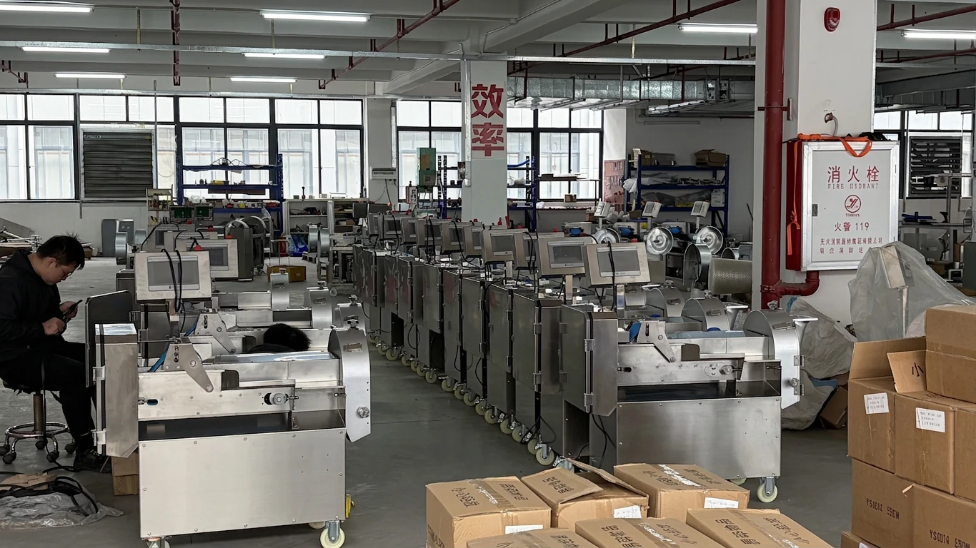 Food-processing equipment assembly area inside a TEEMYEAH factory