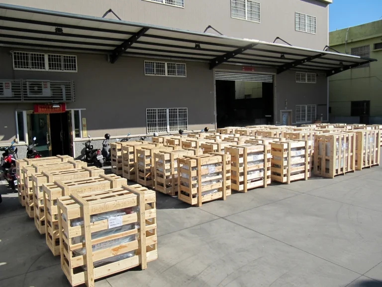 TEEMYEAH Packed Equipment Crates Outside The TEEMYEAH Factory Loading Area