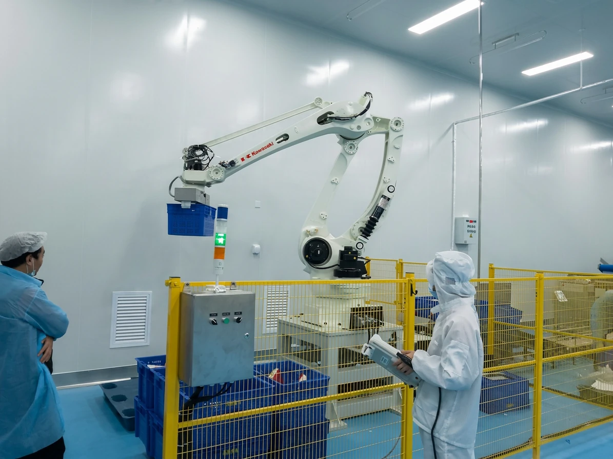 Automated handling system in a clean food production room