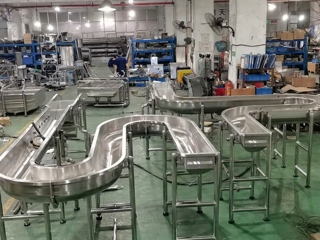 TEEMYEAH Stainless Steel Conveyor System Assembly From Another Workshop Angle