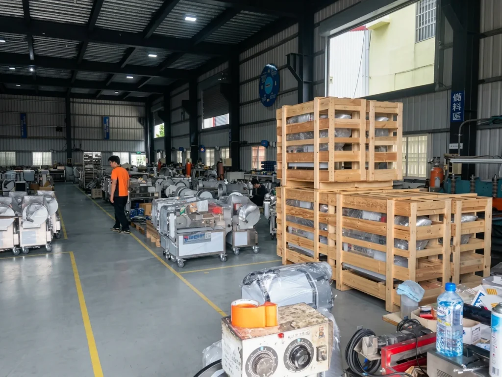 TEEMYEAH Warehouse Area With Export Crates And Finished Equipment