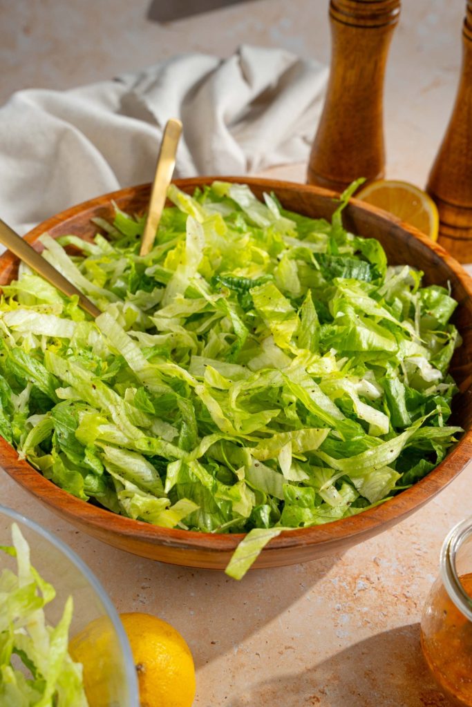 Prepared iceberg lettuce used to verify finished-product specifications
