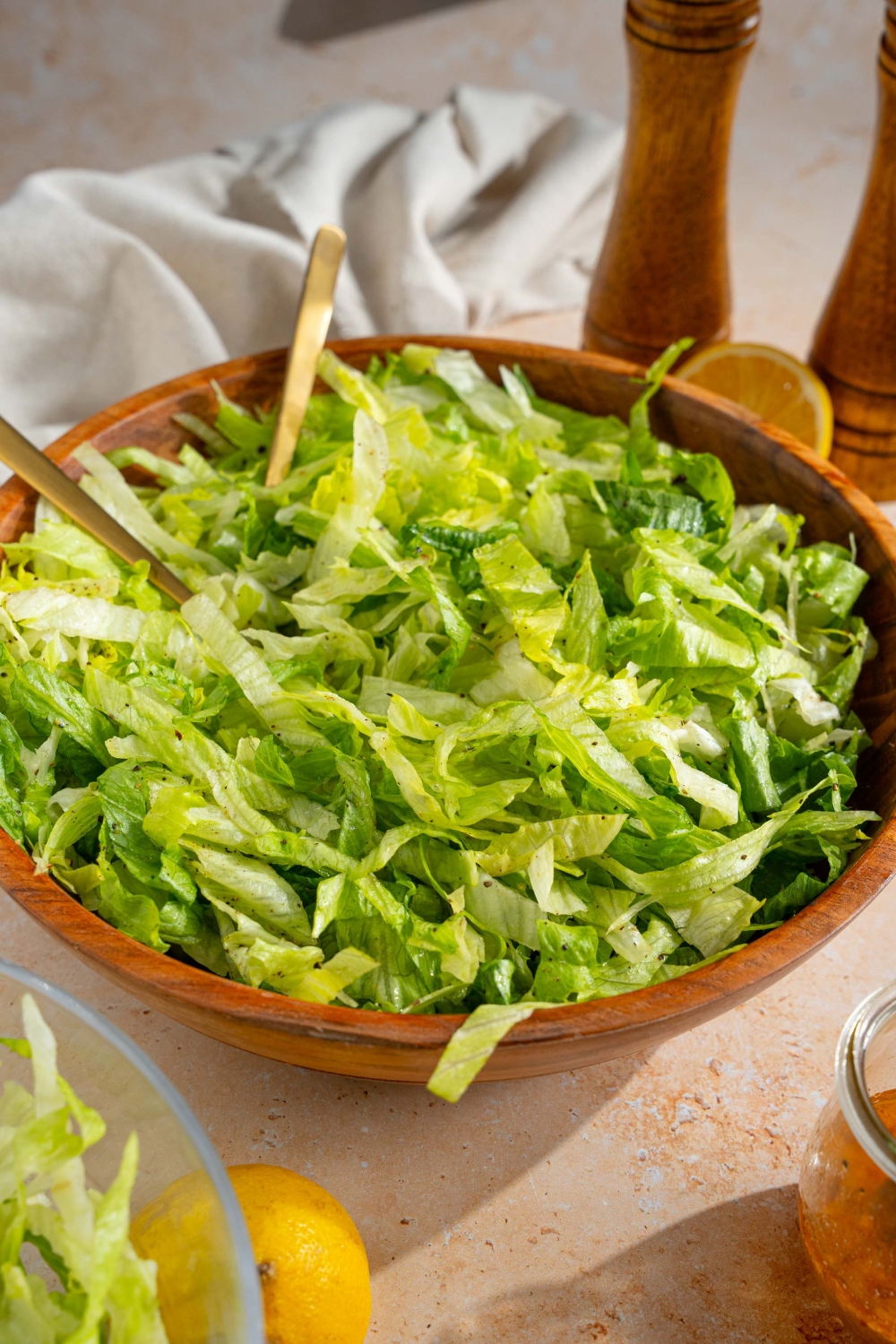 Prepared iceberg lettuce used to verify finished-product specifications