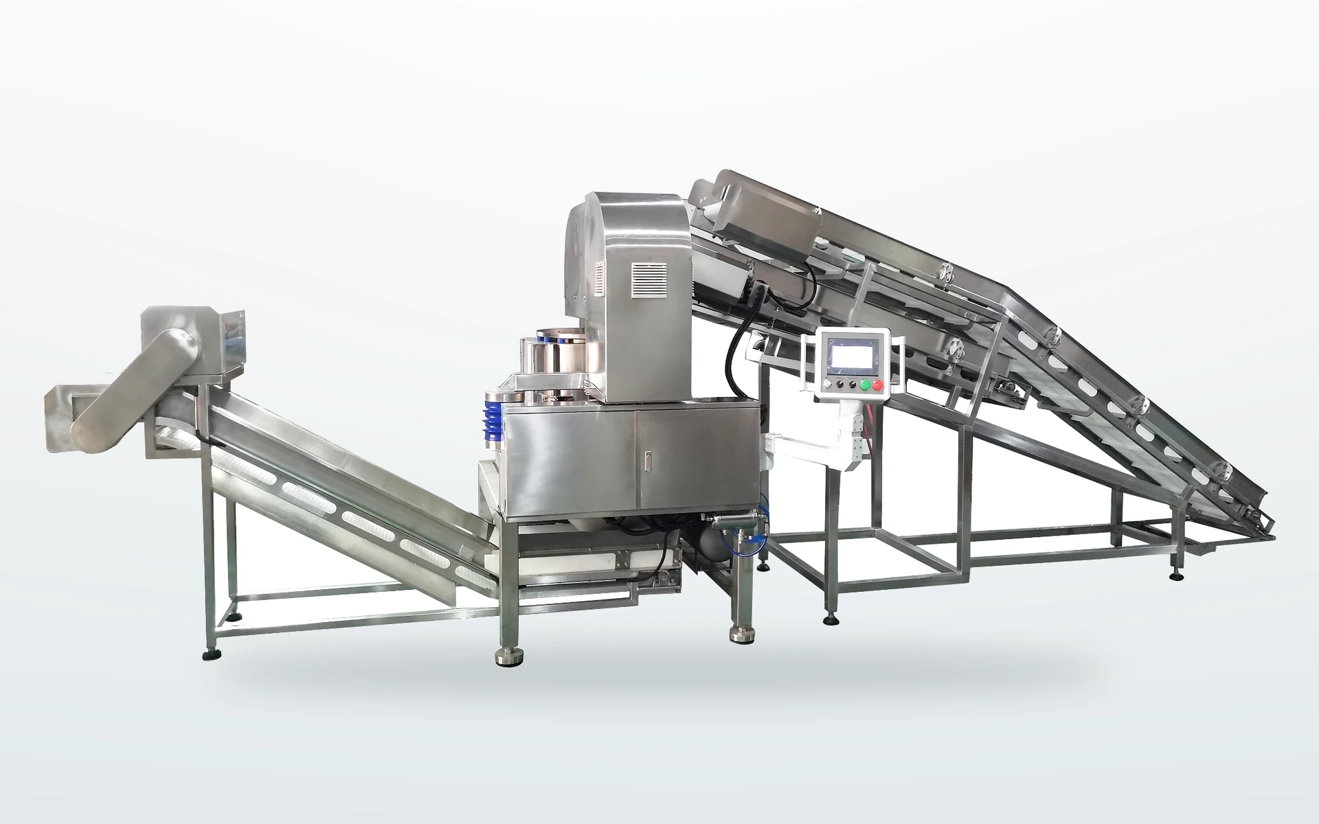 TW-980LB automatic centrifugal dewatering line for controlled vegetable transfer